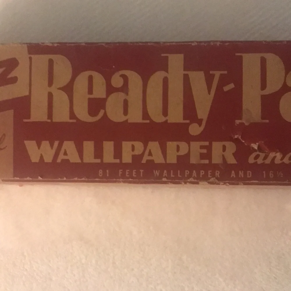 Vintage Trimz Wallpaper Blue Plaid with Cherries & White Flowers 2 Rolls